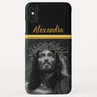 Jesus olhando para o céu com uma lâmina de ouro St
