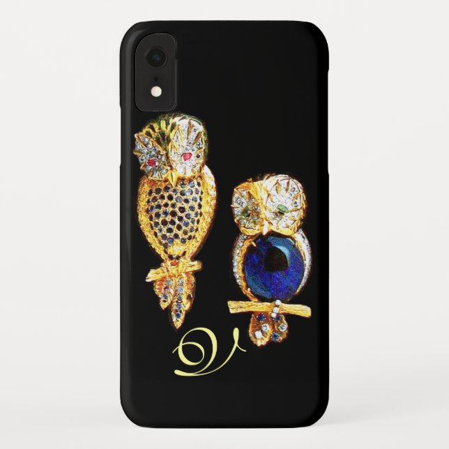 Capa Para iPhone, Case-Mate JEWEL OWLS, Dourado, Blue Sapphire, Topaz (Verso)