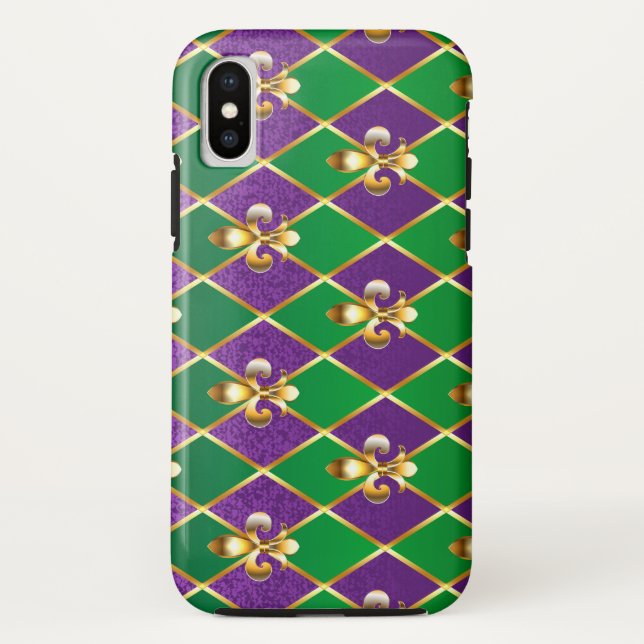 Capa Para iPhone, Case-Mate Jewelry Background Mardi Gras (Verso)