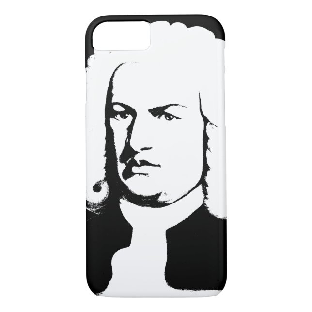 Capa Para iPhone, Case-Mate Johann Sebastian Bach abstrakt em schwarz und weis (Verso)