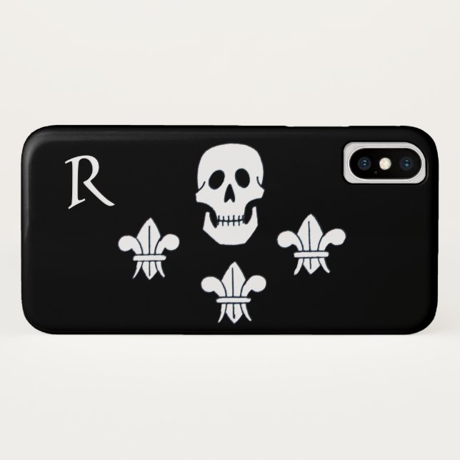 CAPA PARA iPhone, Case-Mate  JOLLY ROGER SKULL E TRÊS MENTIRAS FLAG MONOGRAM (Verso (Horizontal))