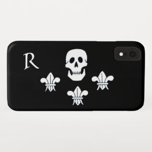 CAPA PARA iPhone XR JOLLY ROGER SKULL, TRÊS MENTIRAS MONOGRAMA DE BAND