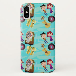 Capa Para iPhone X Jukebox Party Kids Cute Personagem de desenho anim