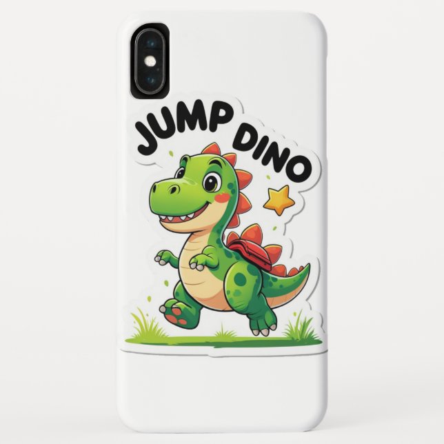 Capa Para iPhone, Case-Mate Jump Dino - Vinheta de desenho animado para jogar (Verso)