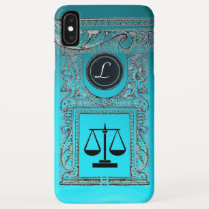 Capa Para iPhone XS Max JUSTIÇA, ATTORNEY Monograma, azul