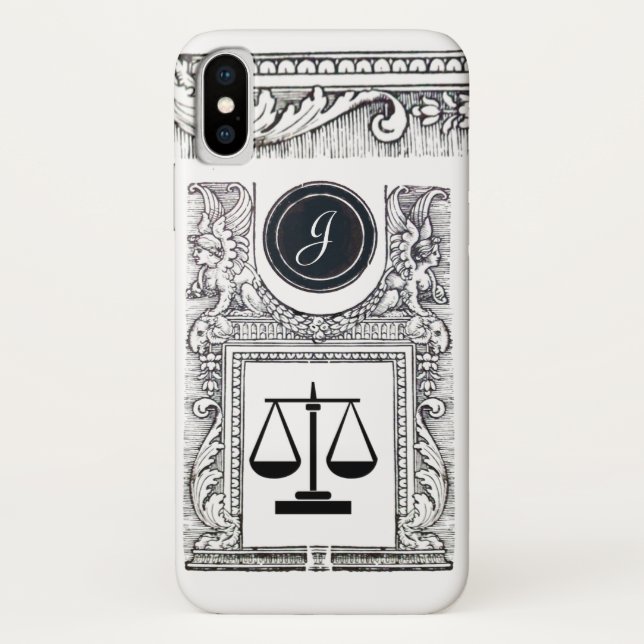 Capa Para iPhone, Case-Mate JUSTIÇA, ESCRITÓRIO JURÍDICO,ATTORNEY Monograma Wh (Verso)