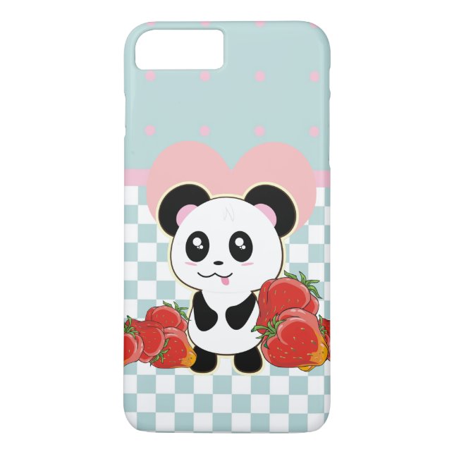 Capa Para iPhone, Case-Mate Kawaii Panda morangos bonitos (Verso)