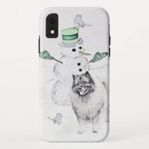 Capa Para iPhone Da Case-Mate Keeshond Christmas Snowman Pinting Art