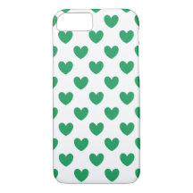Kelly Green Polka Hearts em branco