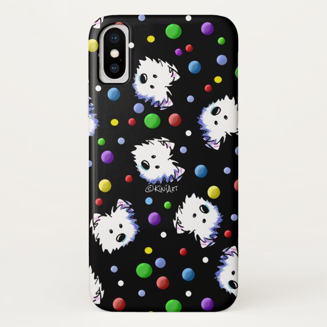 Capa Para iPhone, Case-Mate KiniArt Westie Polka Dot (Verso)