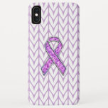 Capa Para iPhone Da Case-Mate Knit de Sensibilização do Friso Rosa-Cristal na mo<br><div class="desc">Um decorador de reconhecimento de fita rosa, estilo cromo prateado, apresentado em um presente personalizado de impressão de chevrons de fundo pastel para qualquer evento ou ocasião. Edite este design com algum texto se desejar e veja seus esforços criativos chegando ao fim. Clique no botão "PERSONALIZAR TI!" ou link que...</div>