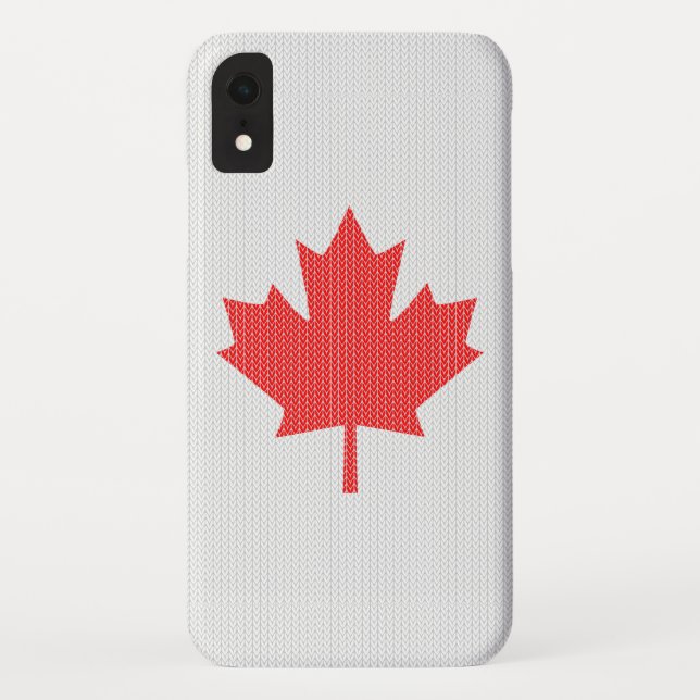 Capa Para iPhone, Case-Mate Knit Style Maple Leaf Knitting Motif (Verso)