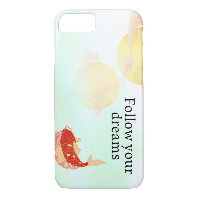 Capa Para iPhone, Case-Mate Koi Fish Dream Cita Impressão de Arte - "Siga Sua  (Verso)