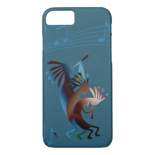 Capa iPhone 8/ 7 Kokopelli Southwest Music Teal