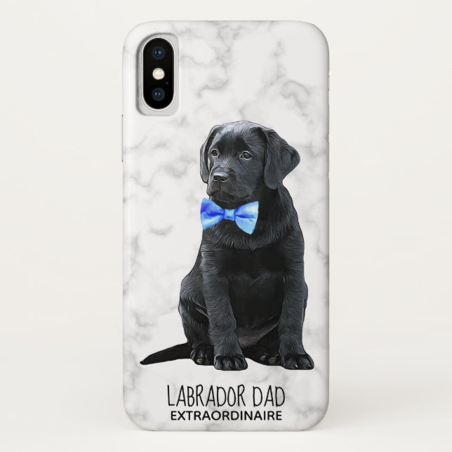 Capa Para iPhone, Case-Mate Labrador de Pai preto (Verso)
