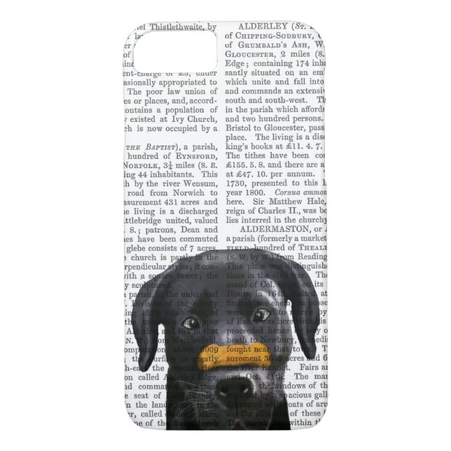 Capa Para iPhone, Case-Mate Labrador Preto com Osso no Nariz (Verso)