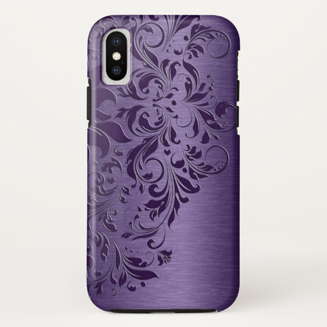 Capa Para iPhone, Case-Mate Lace Floral Puro Profundo (Verso)