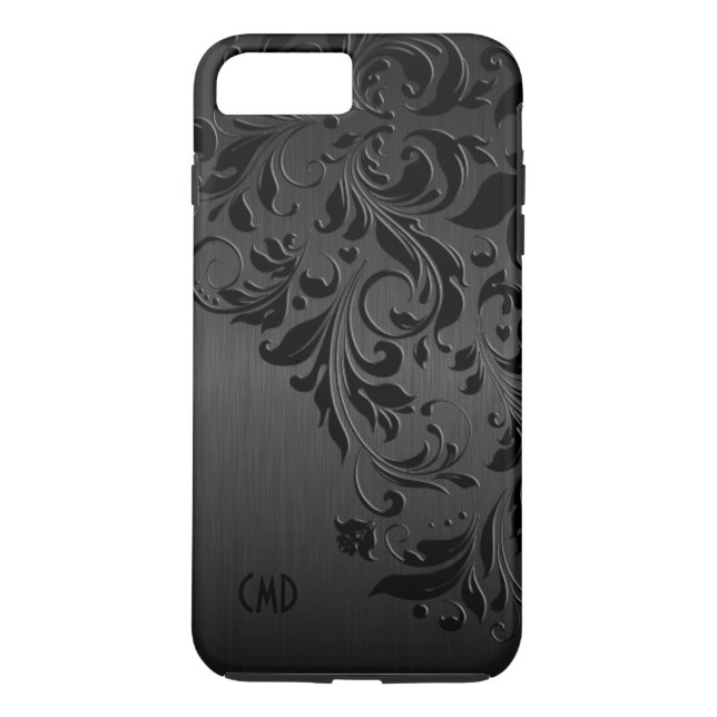 Capa Para iPhone, Case-Mate Lace Preto e Preto Metálico (Verso)