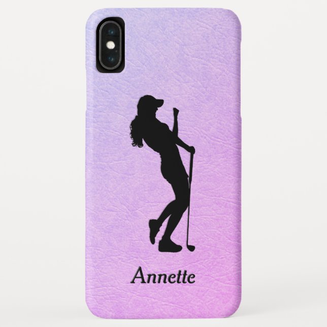Capa Para iPhone, Case-Mate Lady Golf Sports Design Leather Parece Pessoal (Verso)