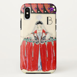 CAPA PARA iPhone XS LADY IN RED, BEAUY FASHION COSTUME DESIGN MONOGRAM