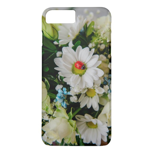 Capa Para iPhone, Case-Mate Ladybug numa flor branca (Verso)