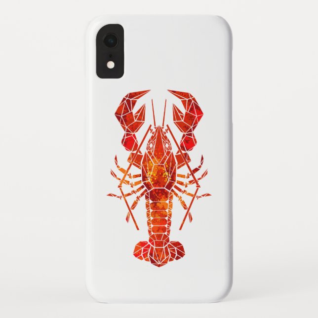 Capa Para iPhone, Case-Mate Lagosta poligonal vermelha (Verso)