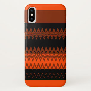 Capa Para iPhone Da Case-Mate Laranja Black Chevron Zigzag Stripes