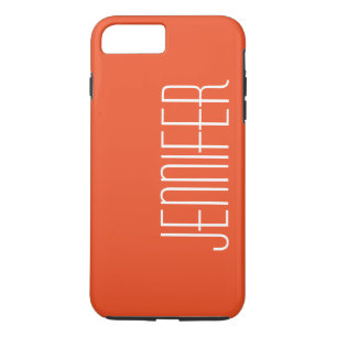 Capa iPhone 8 Plus/7 Plus Laranja Brilhante Colorido, Nome Jumbo Personaliza
