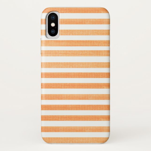 Capa Para iPhone, Case-Mate Laranja e White Stripe Apple iPhone X Case (Verso)
