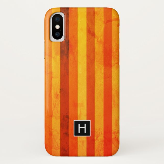 Capa Para iPhone, Case-Mate Laranja Vermelho Laranja Quente Monograma (Verso)