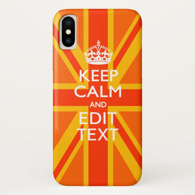 Capa Para iPhone, Case-Mate Laranja Vibrante Mantenha Calmo Sua Tomada De Text (Verso)