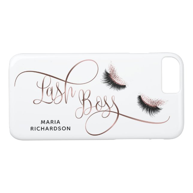 Capa Para iPhone, Case-Mate Lash Boss Makeup Eyebrow Olhos Lashes Rosa Dourado (Verso (Horizontal))