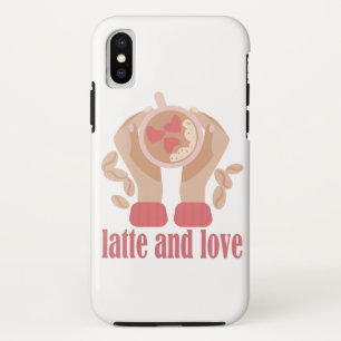 Capa Para iPhone Da Case-Mate Latite e xícara de amor, mãos e café