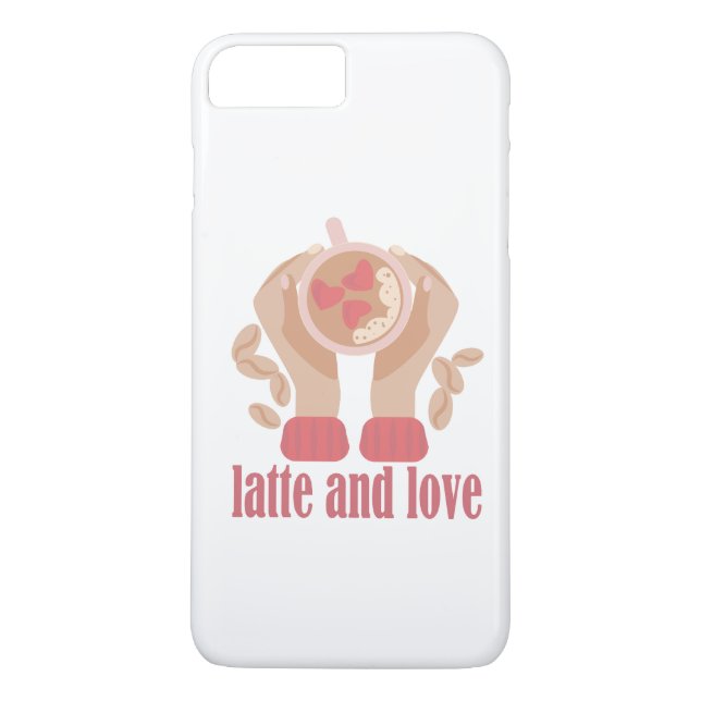Capa Para iPhone, Case-Mate Latite e xícara de amor, mãos e café (Verso)