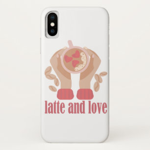 Capa Para iPhone Da Case-Mate Latite e xícara de amor, mãos e café
