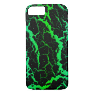 Capa iPhone 8/ 7 Lava de espaço rachada - Ciano/Verde