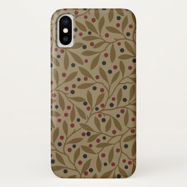 Capa Para iPhone, Case-Mate Leaf Berry Classic Colorful Bonito Patterna Art (Verso)