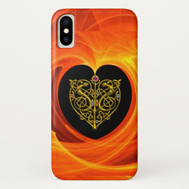 Capa Para iPhone, Case-Mate LEAF ouro, amarelo-laranja preto (Verso)