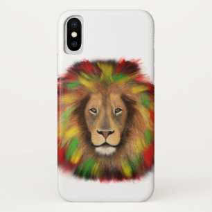 Capa Para iPhone Da Case-Mate Leão de rasto vermelho-amarelo, desenho da Jamaica