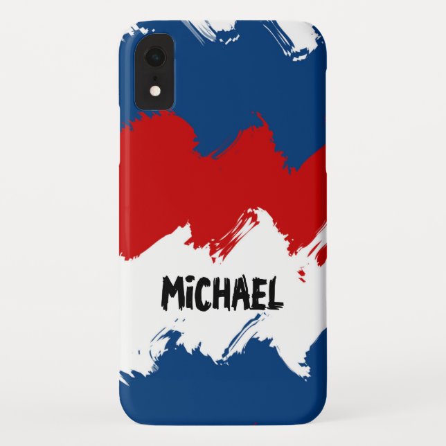 Capa Para iPhone, Case-Mate Legal faixas de vermelho, branco e azul personaliz (Verso)