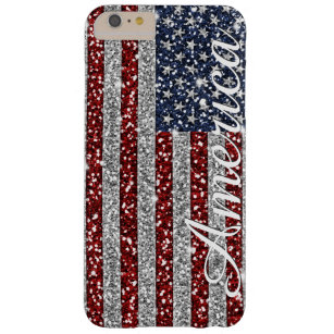 Capa Barely There Para iPhone 6 Plus Legal trendy America flag brilhando brilho falso
