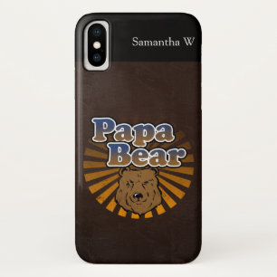Capa Para iPhone Da Case-Mate Legal Urso Papa, Presente Castanho/Azul/Pai Dourad