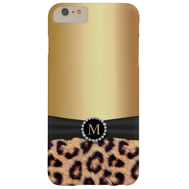 Capa Para iPhone, Case-Mate Leopardo Dourado moderno do monograma (Verso)