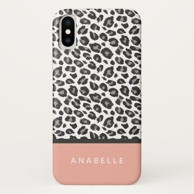 Capa Para iPhone, Case-Mate Leopardo preto e branco moderno (Verso)