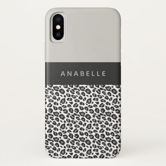 Capa Para iPhone, Case-Mate Leopardo preto e branco moderno (Verso)