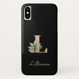 Capa Para iPhone Da Case-Mate Letra Dourada Monograma Botânica Elegante L