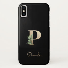 Capa Para iPhone Da Case-Mate Letra Dourada Monograma Botânica Elegante P
