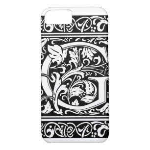 Capa iPhone 8/ 7 Letra G Monograma Medieval Art Nouveau