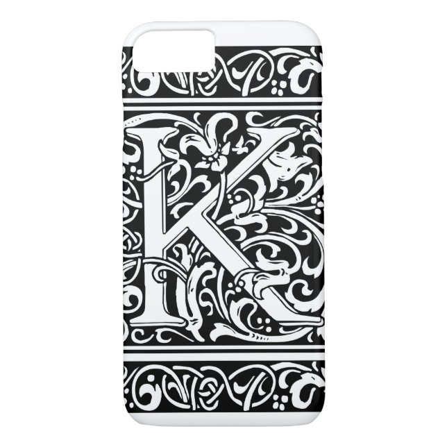 Capa Para iPhone, Case-Mate Letra K Monograma Medieval Art Nouveau (Verso)