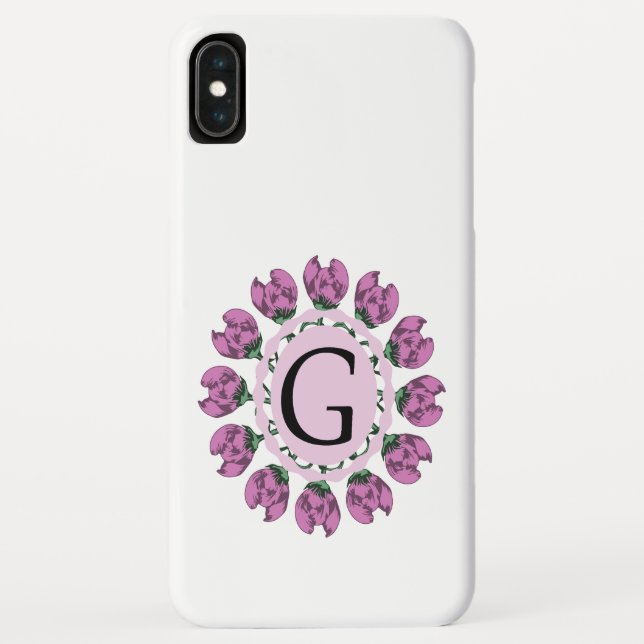 Capa Para iPhone, Case-Mate Letra maiúscula G monograma floral (Verso)